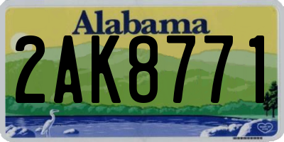 AL license plate 2AK8771