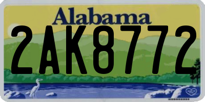 AL license plate 2AK8772
