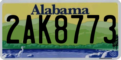 AL license plate 2AK8773