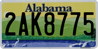 AL license plate 2AK8775