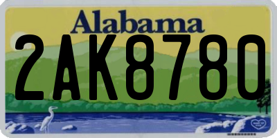 AL license plate 2AK8780