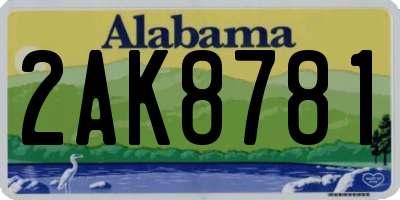 AL license plate 2AK8781