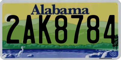 AL license plate 2AK8784