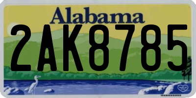 AL license plate 2AK8785