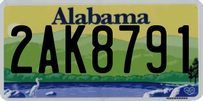 AL license plate 2AK8791