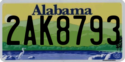 AL license plate 2AK8793