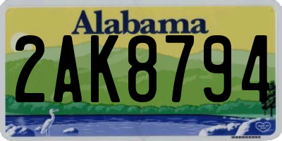 AL license plate 2AK8794