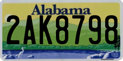 AL license plate 2AK8798