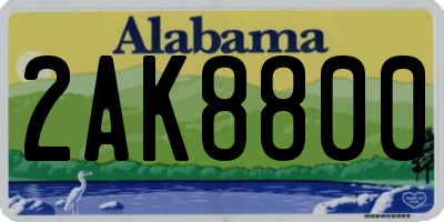 AL license plate 2AK8800