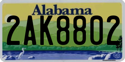 AL license plate 2AK8802