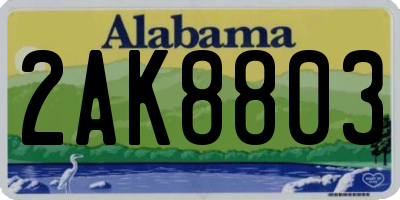 AL license plate 2AK8803