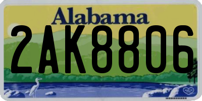 AL license plate 2AK8806