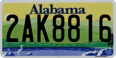 AL license plate 2AK8816