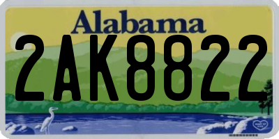 AL license plate 2AK8822