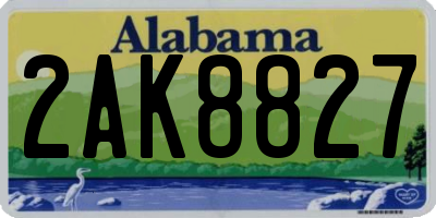 AL license plate 2AK8827