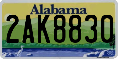 AL license plate 2AK8830