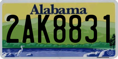 AL license plate 2AK8831