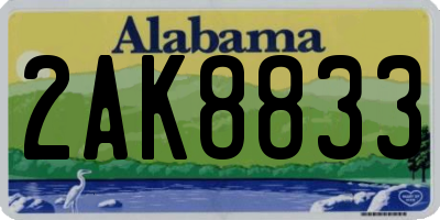 AL license plate 2AK8833