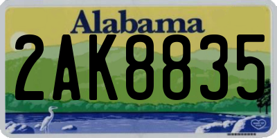 AL license plate 2AK8835
