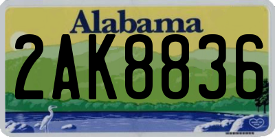 AL license plate 2AK8836