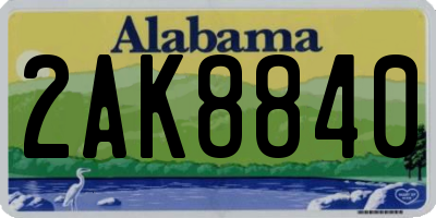 AL license plate 2AK8840