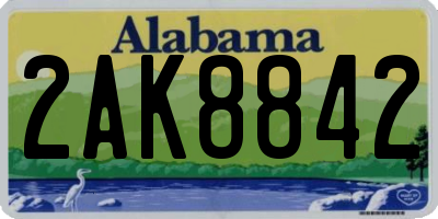 AL license plate 2AK8842