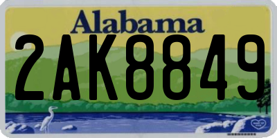AL license plate 2AK8849