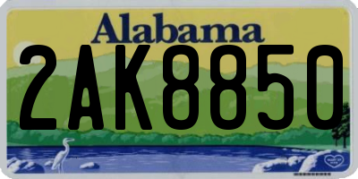AL license plate 2AK8850