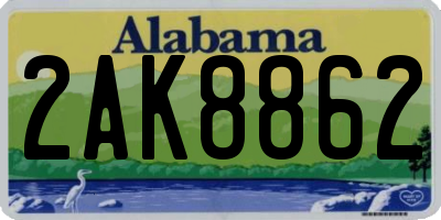 AL license plate 2AK8862