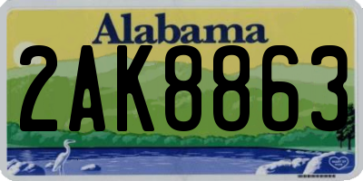AL license plate 2AK8863