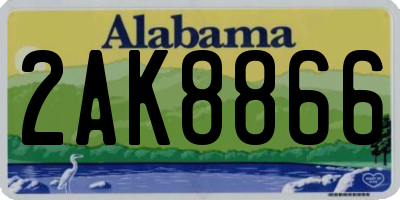AL license plate 2AK8866