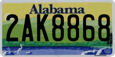 AL license plate 2AK8868