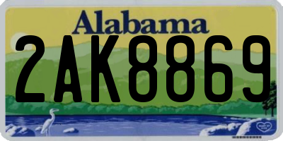 AL license plate 2AK8869