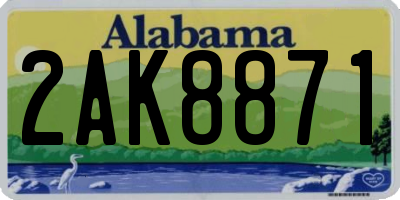 AL license plate 2AK8871