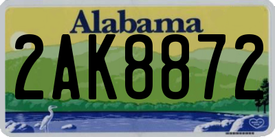 AL license plate 2AK8872
