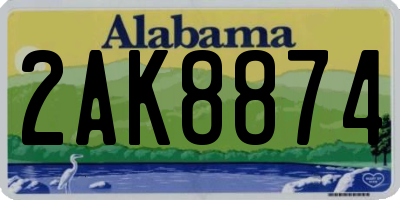 AL license plate 2AK8874