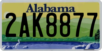 AL license plate 2AK8877