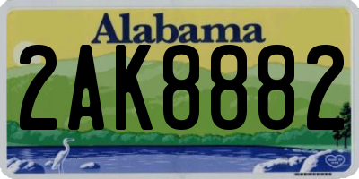 AL license plate 2AK8882
