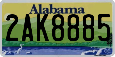 AL license plate 2AK8885