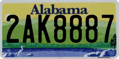 AL license plate 2AK8887