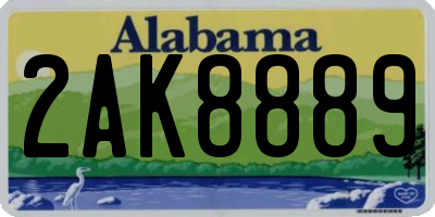 AL license plate 2AK8889