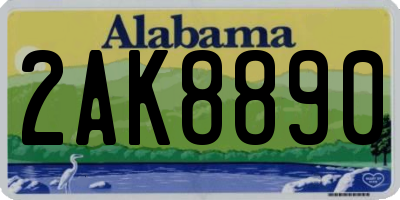 AL license plate 2AK8890