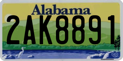 AL license plate 2AK8891