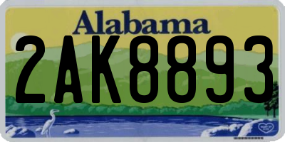 AL license plate 2AK8893