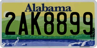 AL license plate 2AK8899