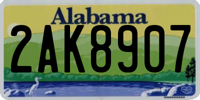 AL license plate 2AK8907