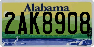 AL license plate 2AK8908