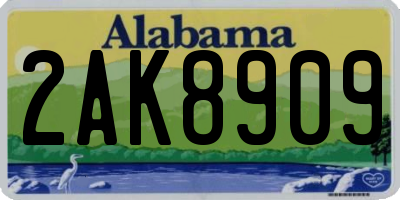 AL license plate 2AK8909