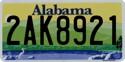 AL license plate 2AK8921