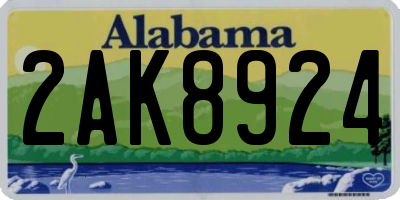 AL license plate 2AK8924
